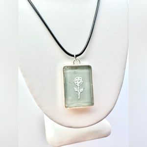 Rose Pendant Necklace | Resin Pendant | Resin Jewelry